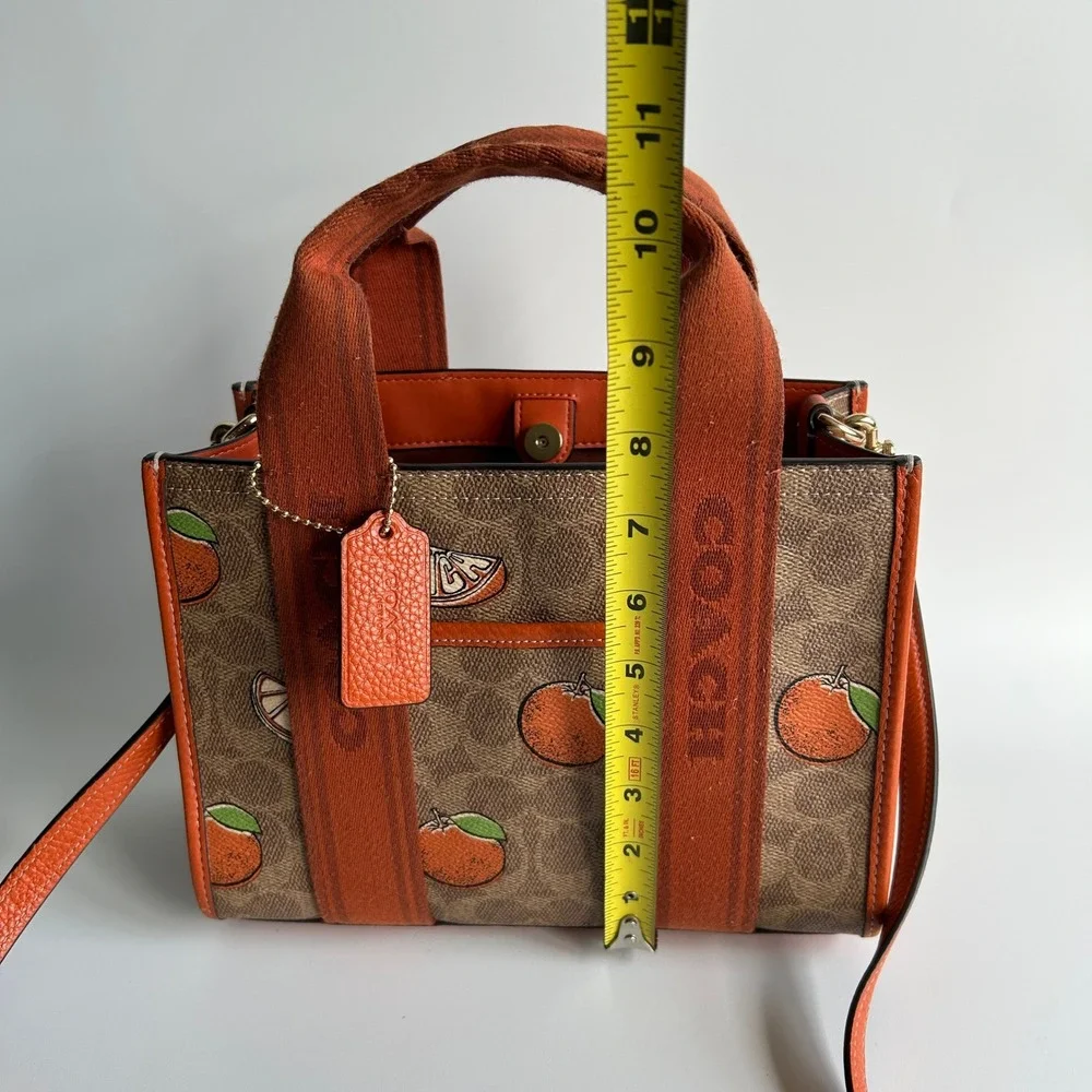 Coach Smith Tote 24 Orange Print Signature Canvas Crossbody Handbag CAR81